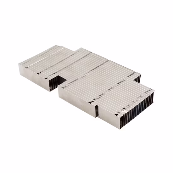 Personalize o dissipador de calor de resfriamento do inversor, perfis de alumínio CNC, dissipador de calor de inserção de aleta ligada