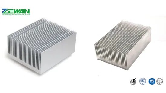 Aletas de zíper de alumínio Dissipador de calor de alumínio anodizado por calor de alumínio para ventilador de resfriamento